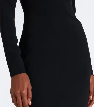 Elie Saab Draped lace-trimmed cady midi dress | Thumbnail 5 Elie Saab Draped lace-trimmed cady midi dress | Thumbnail 5