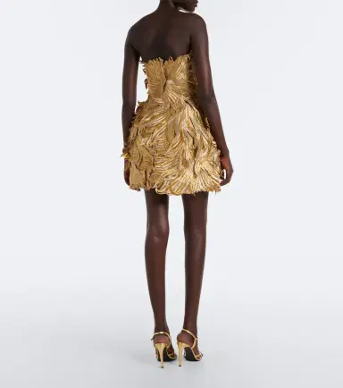 Oscar de la Renta Floral appliqué bustier dress | Thumbnail 5 Oscar de la Renta Floral appliqué bustier dress | Thumbnail 5