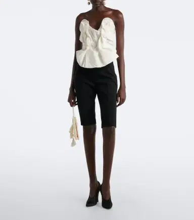 Magda Butrym Draped cotton and silk bustier top | Thumbnail 2 Magda Butrym Draped cotton and silk bustier top | Thumbnail 2