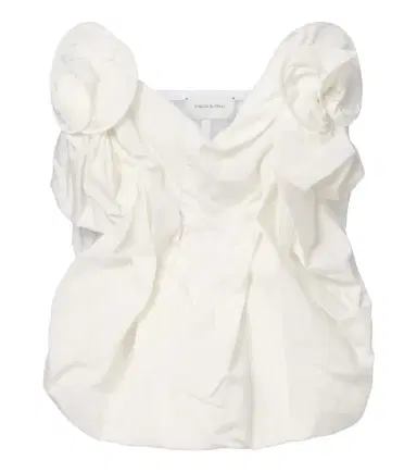 Magda Butrym Draped cotton and silk bustier top | Thumbnail 1 Magda Butrym Draped cotton and silk bustier top | Thumbnail 1