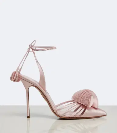 Aquazzura Wild Bloom floral-appliqué satin mules | Thumbnail 3 Aquazzura Wild Bloom floral-appliqué satin mules | Thumbnail 3