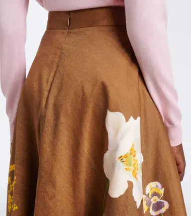 Oscar de la Renta Floral cotton-blend midi skirt | Thumbnail 2 Oscar de la Renta Floral cotton-blend midi skirt | Thumbnail 2