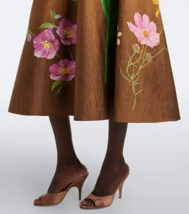Oscar de la Renta Floral cotton-blend midi skirt | Thumbnail 5 Oscar de la Renta Floral cotton-blend midi skirt | Thumbnail 5