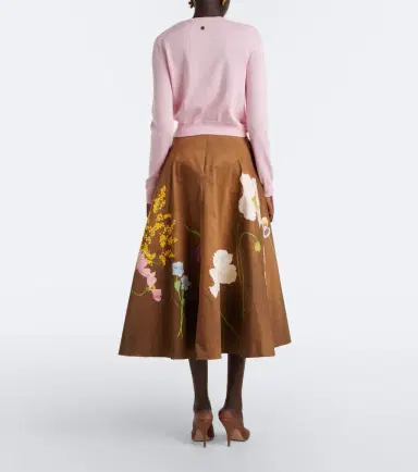 Oscar de la Renta Floral cotton-blend midi skirt | Thumbnail 6 Oscar de la Renta Floral cotton-blend midi skirt | Thumbnail 6