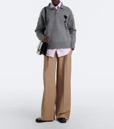Ami Paris Ami de Coeur wool polo sweater | Thumbnail 6 Ami Paris Ami de Coeur wool polo sweater | Thumbnail 6