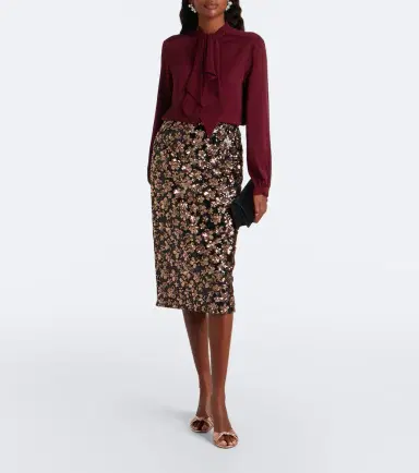 Max Mara Floral sequined midi skirt | Thumbnail 2 Max Mara Floral sequined midi skirt | Thumbnail 2