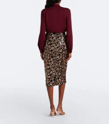 Max Mara Floral sequined midi skirt | Thumbnail 6 Max Mara Floral sequined midi skirt | Thumbnail 6
