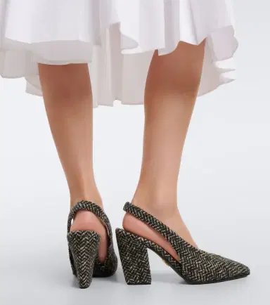 Prada Herringbone slingback pumps | Thumbnail 6 Prada Herringbone slingback pumps | Thumbnail 6