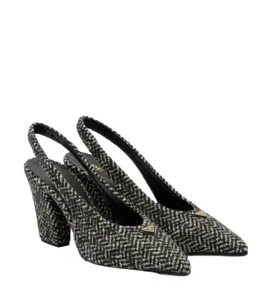 Prada Herringbone slingback pumps | Thumbnail 1 Prada Herringbone slingback pumps | Thumbnail 1