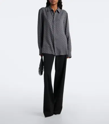 Gucci GG printed silk twill shirt | Thumbnail 2 Gucci GG printed silk twill shirt | Thumbnail 2