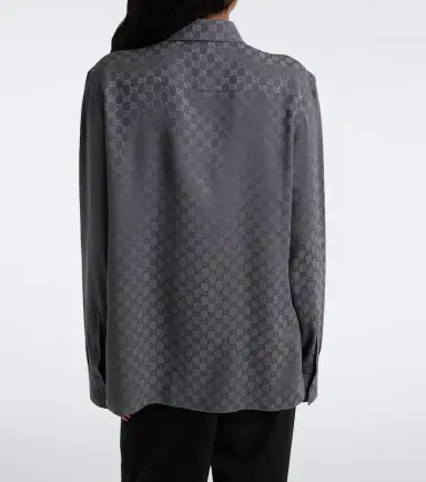 Gucci GG printed silk twill shirt | Thumbnail 3 Gucci GG printed silk twill shirt | Thumbnail 3