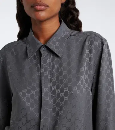 Gucci GG printed silk twill shirt | Thumbnail 6 Gucci GG printed silk twill shirt | Thumbnail 6