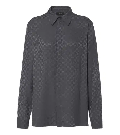 Gucci GG printed silk twill shirt | Thumbnail 1 Gucci GG printed silk twill shirt | Thumbnail 1