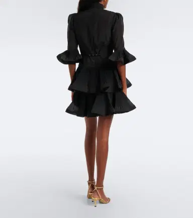 Zimmermann Pleated tie-neck minidress | Thumbnail 3 Zimmermann Pleated tie-neck minidress | Thumbnail 3