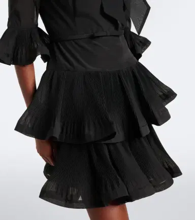 Zimmermann Pleated tie-neck minidress | Thumbnail 4 Zimmermann Pleated tie-neck minidress | Thumbnail 4