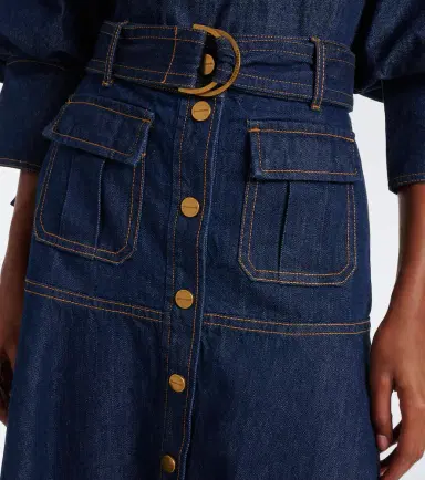 Zimmermann Belted denim midi skirt | Thumbnail 2 Zimmermann Belted denim midi skirt | Thumbnail 2