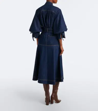 Zimmermann Belted denim midi skirt | Thumbnail 3 Zimmermann Belted denim midi skirt | Thumbnail 3