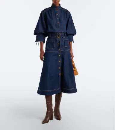 Zimmermann Belted denim midi skirt | Thumbnail 5 Zimmermann Belted denim midi skirt | Thumbnail 5