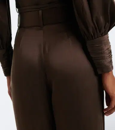 Zimmermann Belted pleated silk satin wide-leg pants | Thumbnail 2 Zimmermann Belted pleated silk satin wide-leg pants | Thumbnail 2
