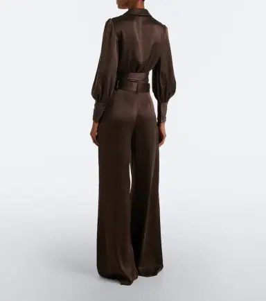 Zimmermann Belted pleated silk satin wide-leg pants | Thumbnail 4 Zimmermann Belted pleated silk satin wide-leg pants | Thumbnail 4