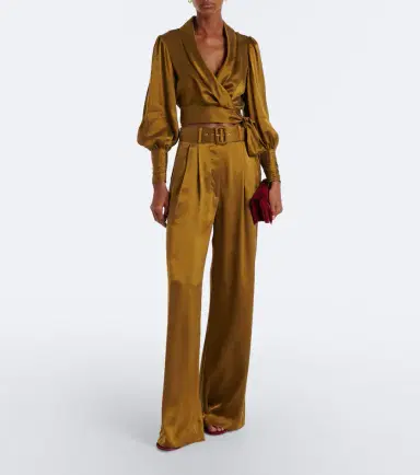 Zimmermann Belted pleated silk wide-leg pants | Thumbnail 6 Zimmermann Belted pleated silk wide-leg pants | Thumbnail 6