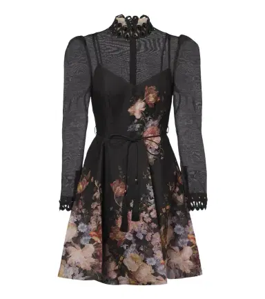 Zimmermann Valiant floral linen and silk minidress | Thumbnail 1 Zimmermann Valiant floral linen and silk minidress | Thumbnail 1