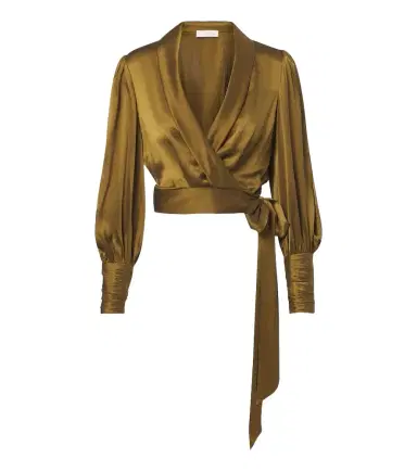 Zimmermann Silk satin wrap top | Thumbnail 1 Zimmermann Silk satin wrap top | Thumbnail 1