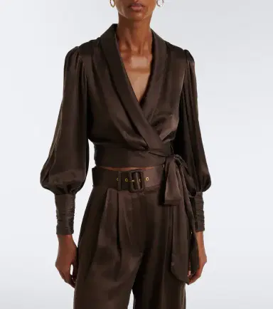 Zimmermann Silk satin wrap top | Thumbnail 3 Zimmermann Silk satin wrap top | Thumbnail 3