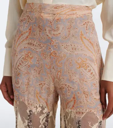 Zimmermann Valiant paneled silk and lace flared pants | Thumbnail 2 Zimmermann Valiant paneled silk and lace flared pants | Thumbnail 2