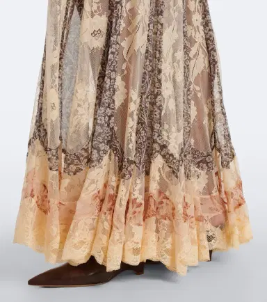 Zimmermann Valiant paneled silk and lace flared pants | Thumbnail 3 Zimmermann Valiant paneled silk and lace flared pants | Thumbnail 3