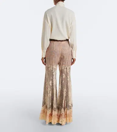 Zimmermann Valiant paneled silk and lace flared pants | Thumbnail 4 Zimmermann Valiant paneled silk and lace flared pants | Thumbnail 4