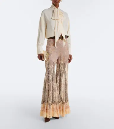 Zimmermann Valiant paneled silk and lace flared pants | Thumbnail 5 Zimmermann Valiant paneled silk and lace flared pants | Thumbnail 5