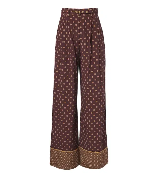 Belted printed wide-leg pants Belted printed wide-leg pants