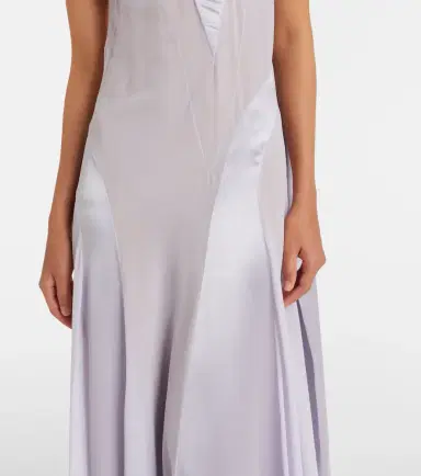 McQueen Bow-detail satin-paneled silk gown | Thumbnail 3 McQueen Bow-detail satin-paneled silk gown | Thumbnail 3