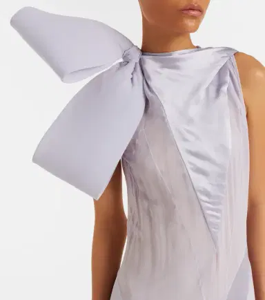 McQueen Bow-detail satin-paneled silk gown | Thumbnail 6 McQueen Bow-detail satin-paneled silk gown | Thumbnail 6