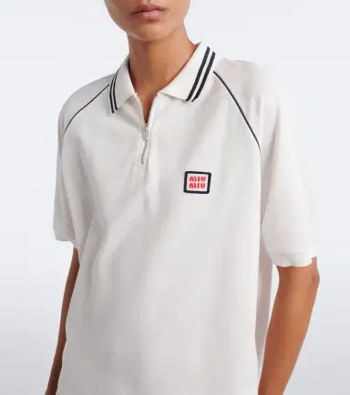 Miu Miu Cotton piqué polo shirt | Thumbnail 3 Miu Miu Cotton piqué polo shirt | Thumbnail 3