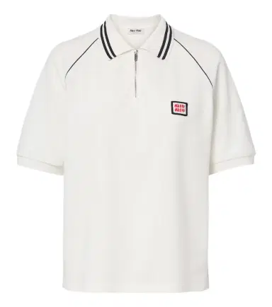 Miu Miu Cotton piqué polo shirt | Thumbnail 1 Miu Miu Cotton piqué polo shirt | Thumbnail 1