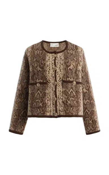 Cara Cara Bristol Snake-Print Wool Cardigan | Thumbnail 1 Cara Cara Bristol Snake-Print Wool Cardigan | Thumbnail 1