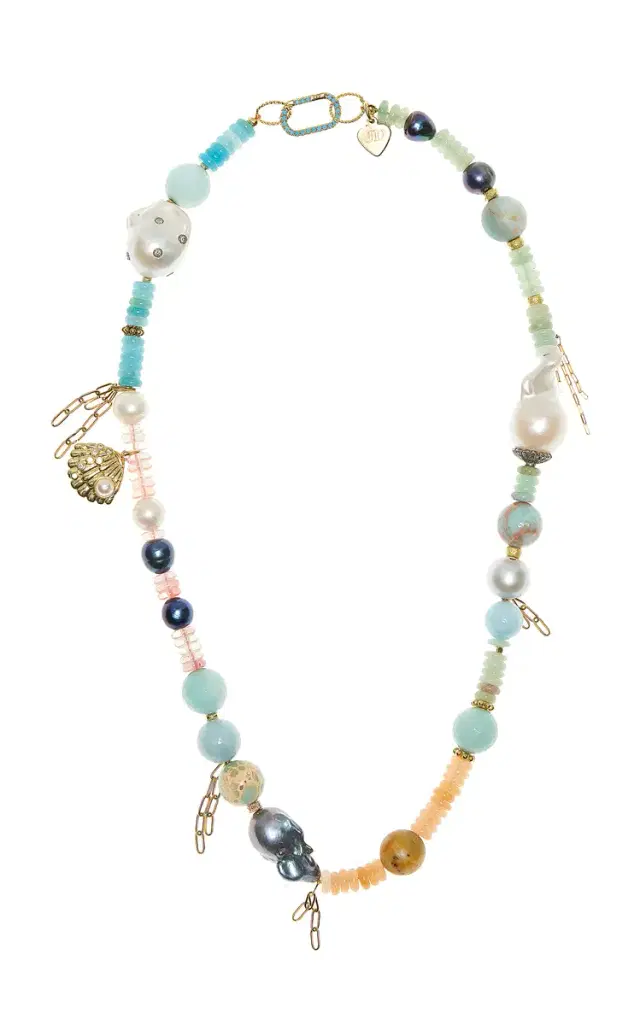 Diamond Tropical Beach Sunrise Pearl Necklace Diamond Tropical Beach Sunrise Pearl Necklace