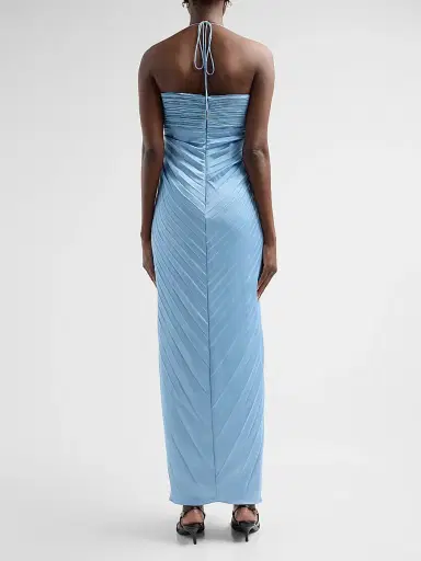AMUR Women's Ionea Pleated Halterneck Gown - Tropical Dusk | Thumbnail 3 AMUR Women's Ionea Pleated Halterneck Gown - Tropical Dusk | Thumbnail 3