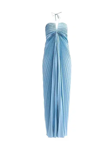 AMUR Women's Ionea Pleated Halterneck Gown - Tropical Dusk | Thumbnail 1 AMUR Women's Ionea Pleated Halterneck Gown - Tropical Dusk | Thumbnail 1