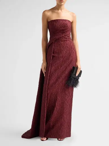 Monique Lhuillier Women's Textured Strapless Column Gown - Chrome Multi | Thumbnail 2 Monique Lhuillier Women's Textured Strapless Column Gown - Chrome Multi | Thumbnail 2