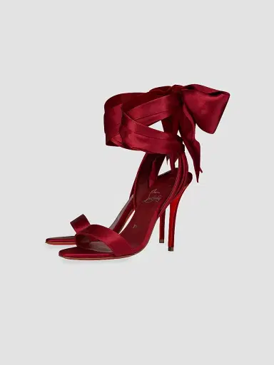 Christian Louboutin Women's Miss Z Du Desert 100MM Satin Sandals | Thumbnail 2 Christian Louboutin Women's Miss Z Du Desert 100MM Satin Sandals | Thumbnail 2