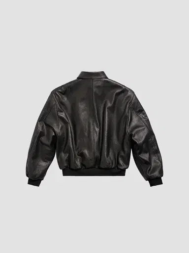 Balenciaga Men's Sporty B Shearling Jacket - Black | Thumbnail 2 Balenciaga Men's Sporty B Shearling Jacket - Black | Thumbnail 2