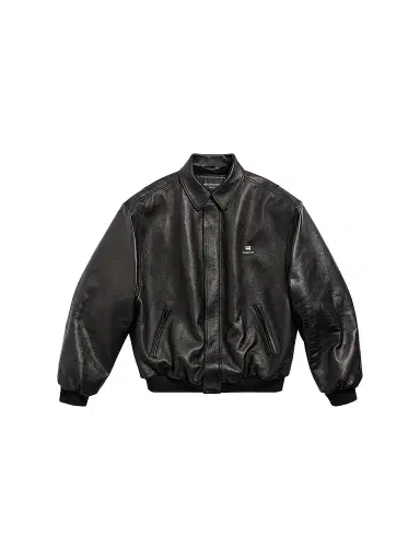 Balenciaga Men's Sporty B Shearling Jacket - Black | Thumbnail 1 Balenciaga Men's Sporty B Shearling Jacket - Black | Thumbnail 1