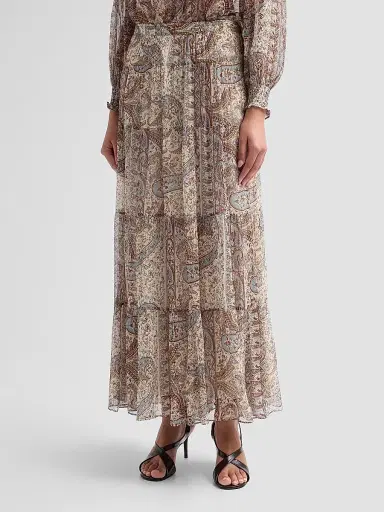 ba & sh Women's Cali Paisley Print Maxi Skirt - Bleu | Thumbnail 4 ba & sh Women's Cali Paisley Print Maxi Skirt - Bleu | Thumbnail 4