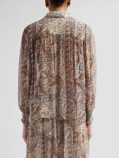 ba & sh Women's Cleo Paisley Print Shirt - Bleu | Thumbnail 3 ba & sh Women's Cleo Paisley Print Shirt - Bleu | Thumbnail 3