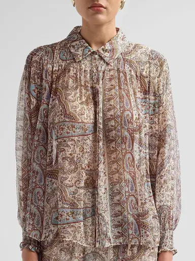 ba & sh Women's Cleo Paisley Print Shirt - Bleu | Thumbnail 5 ba & sh Women's Cleo Paisley Print Shirt - Bleu | Thumbnail 5