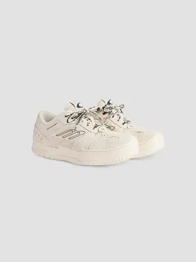Balenciaga Women's Hamptons Suede Platform Sneakers - Beige Black | Thumbnail 2 Balenciaga Women's Hamptons Suede Platform Sneakers - Beige Black | Thumbnail 2