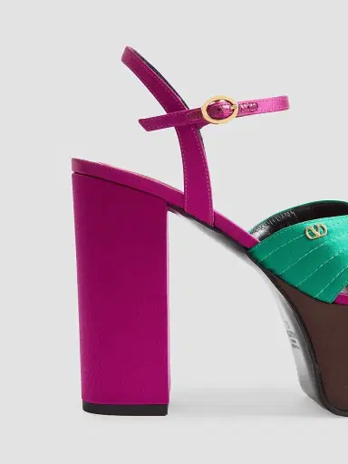 Valentino Garavani Women's 125MM Sandals with Crasher Platform in Satin | Thumbnail 6 Valentino Garavani Women's 125MM Sandals with Crasher Platform in Satin | Thumbnail 6